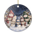 Snowman Family Personalized Christmas Ornament - Up to 5 Names