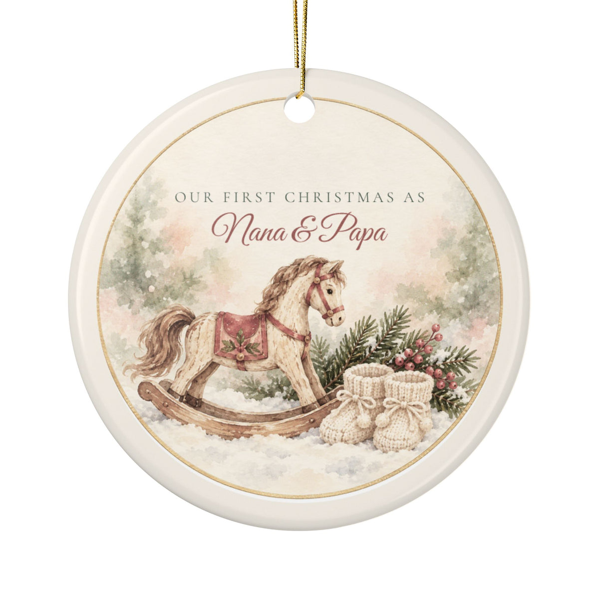 Our First Christmas as Grandparents Personalized Ornament - New Baby Keepsake