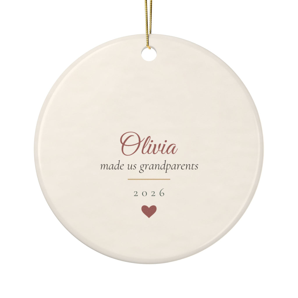 Our First Christmas as Grandparents Personalized Ornament - New Baby Keepsake