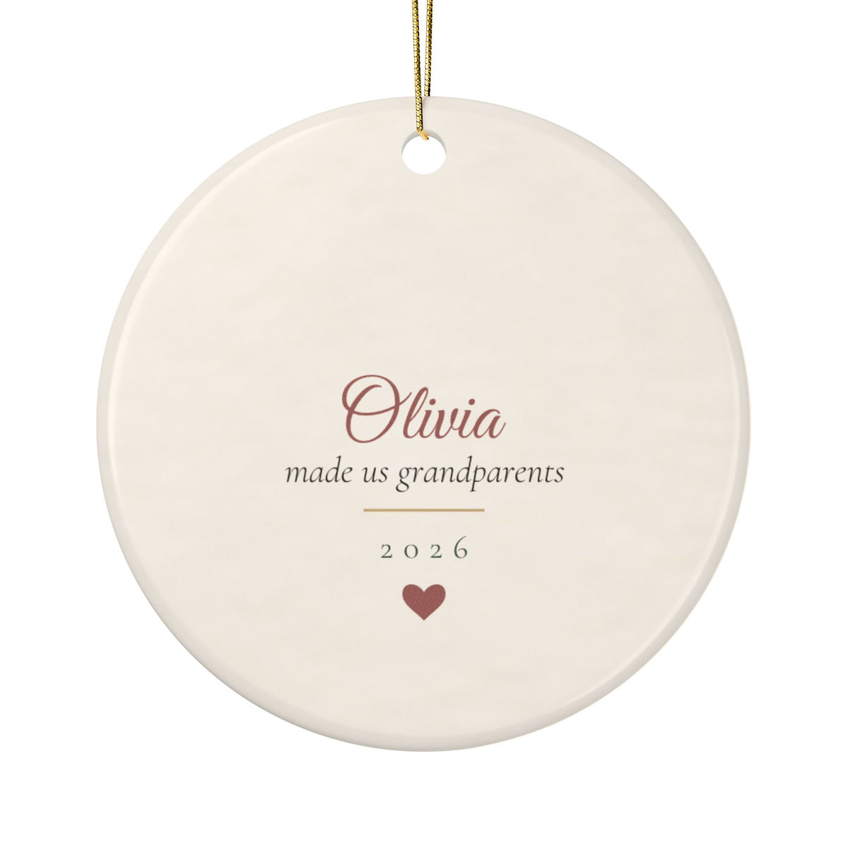 Our First Christmas as Grandparents Personalized Ornament - New Baby Keepsake