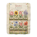 Grandma's Garden Personalized Blanket - Grandkids Names Sherpa Throw