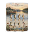Papa's Fishing Buddies Personalized Blanket - Grandkids Names Sherpa Throw
