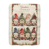 Grandma's Gnomies Personalized Christmas Blanket - Grandkids Names Sherpa Throw