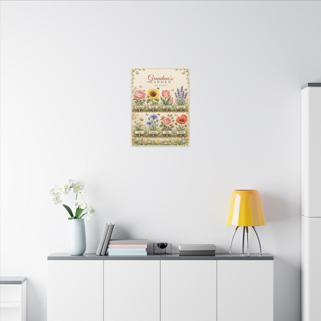 Grandma's Garden Personalized Canvas - Grandkids Names Wall Art