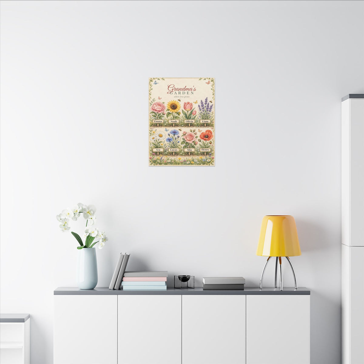 Grandma's Garden Personalized Canvas - Grandkids Names Wall Art