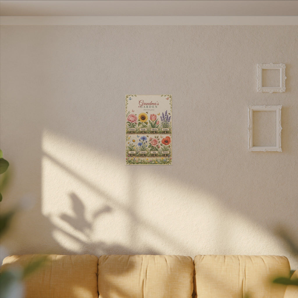 Grandma's Garden Personalized Canvas - Grandkids Names Wall Art