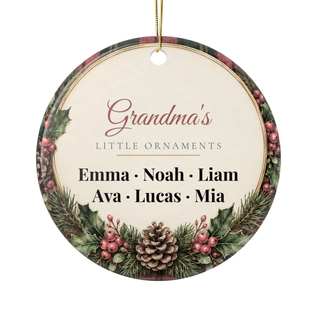 Grandma's Little Ornaments Personalized Christmas Ornament - Grandkids Names