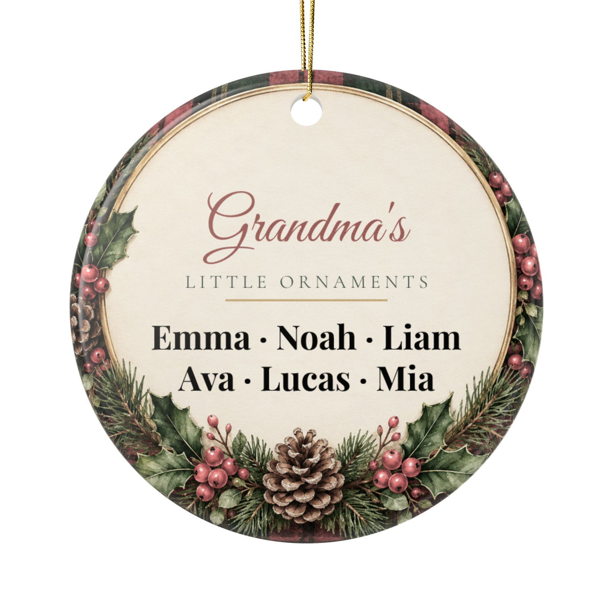 Grandma's Little Ornaments Personalized Christmas Ornament - Grandkids Names