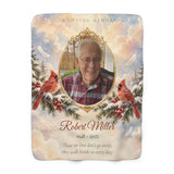 In Loving Memory Personalized Photo Blanket - Cardinal Memorial Sherpa Throw