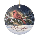 Christmas in Heaven Personalized Memorial Ornament - Cardinal Keepsake