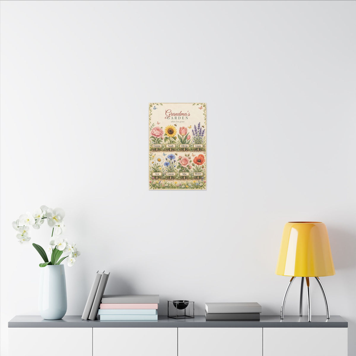 Grandma's Garden Personalized Canvas - Grandkids Names Wall Art